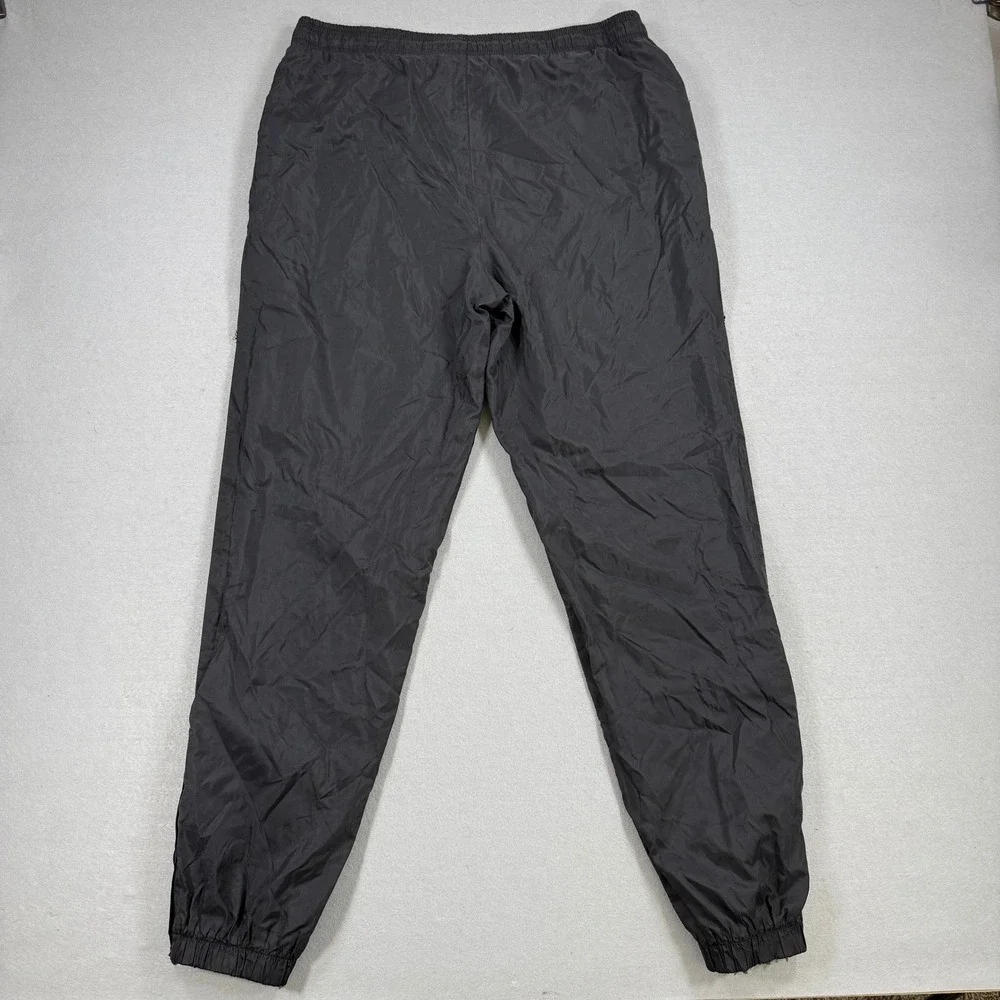 Vintage Adidas Track Pant Men Medium Black Ankle Zip Windbreaker Gym Run Workout